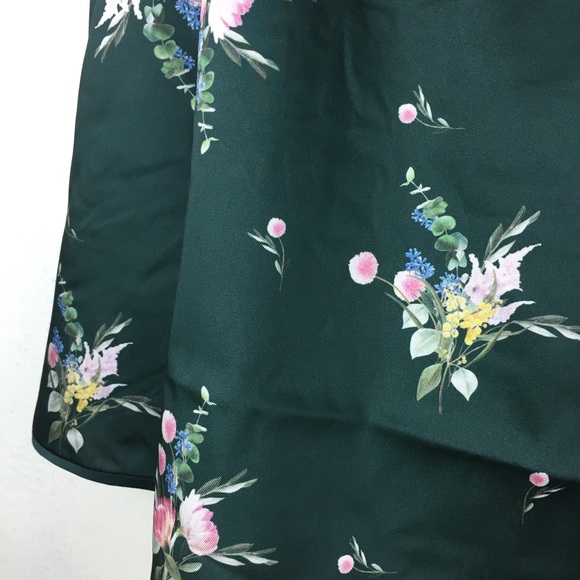NWT Ted Baker Green Floral Flourish Wrap Top - Picture 8 of 11